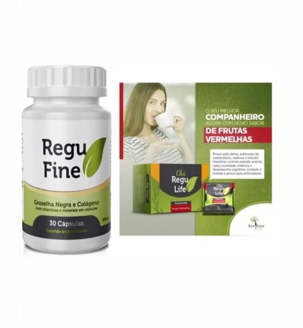 REGU FINE + CHÁ REGU LIFE SABOR FRUTAS VERMELHAS 30 SACHES