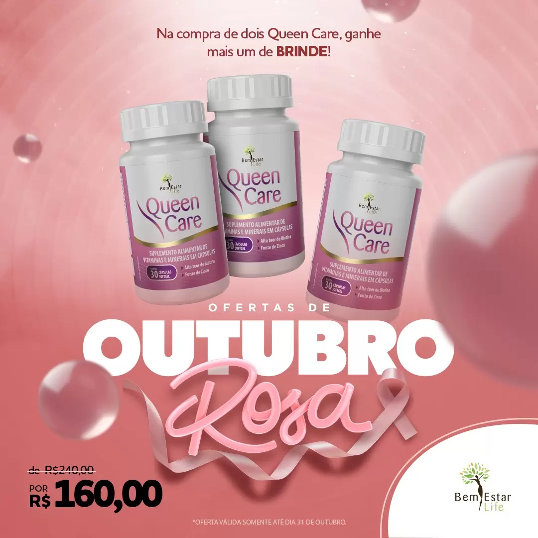 COMPRE DOIS QUEEN CARE - CABELOS E UNHAS E LEVE O TERCERIO QUEEN CARE DE BRINDE