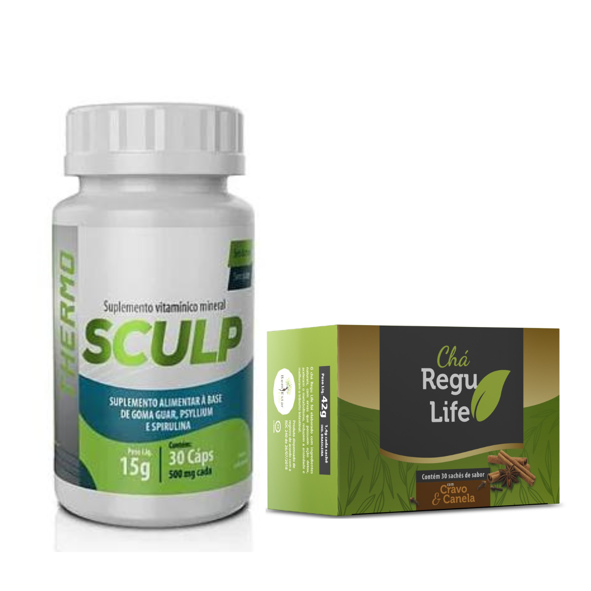 SCULP THERMO + CHÁ REGU LIFE - 30 SACHES CRAVO E CANELA  