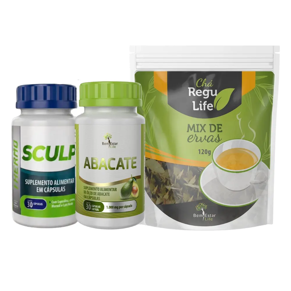SCULP THERMO + ÓLEO DE ABACATE + CHÁ REGU LIFE -COMBO PROMOCIONAL