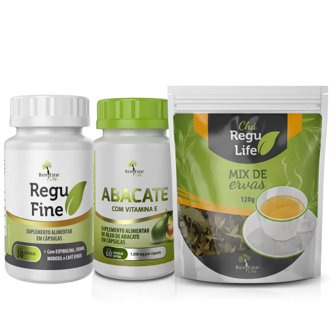 REGU FINE - MOROSIL E CAFÉ VERDE + REGU LIFE + ABACATE 60 CAPS