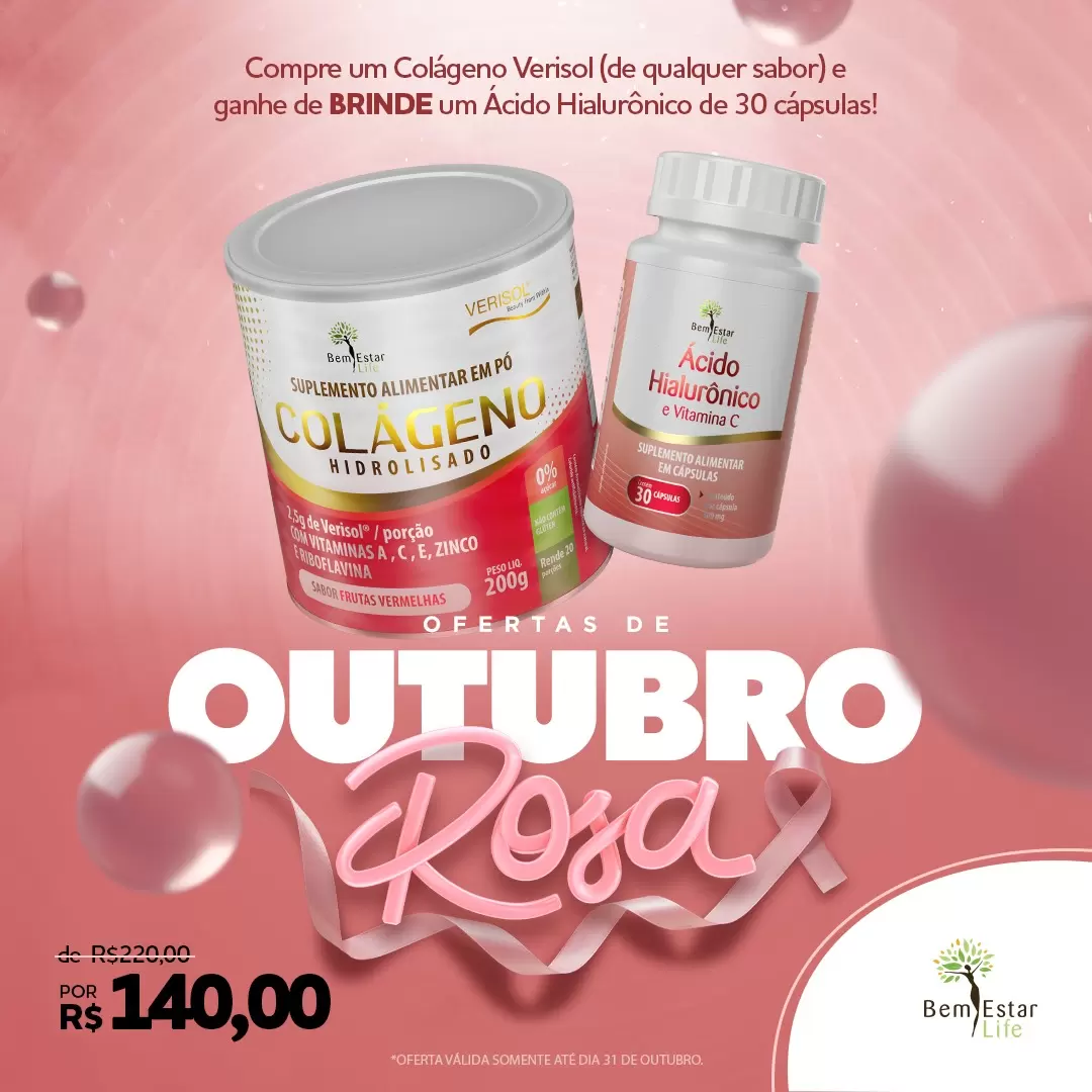 COMPRE COLAGENO VERISOL (TODOS OS SABORES) BRINDE ACIDO HIALURONICO 30 CAPS.