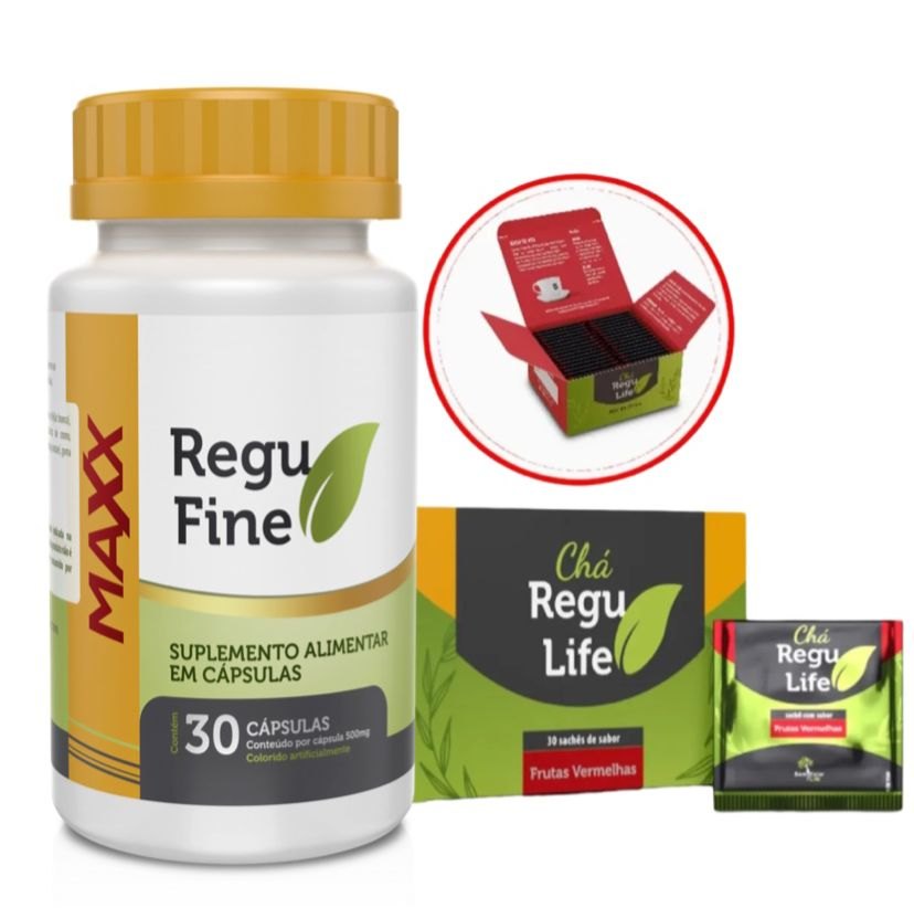 Regu Fine Maxx Potente Acelerador de Metabolismo + Chá Regu life 30 sache sabor Frutas vermelhas 