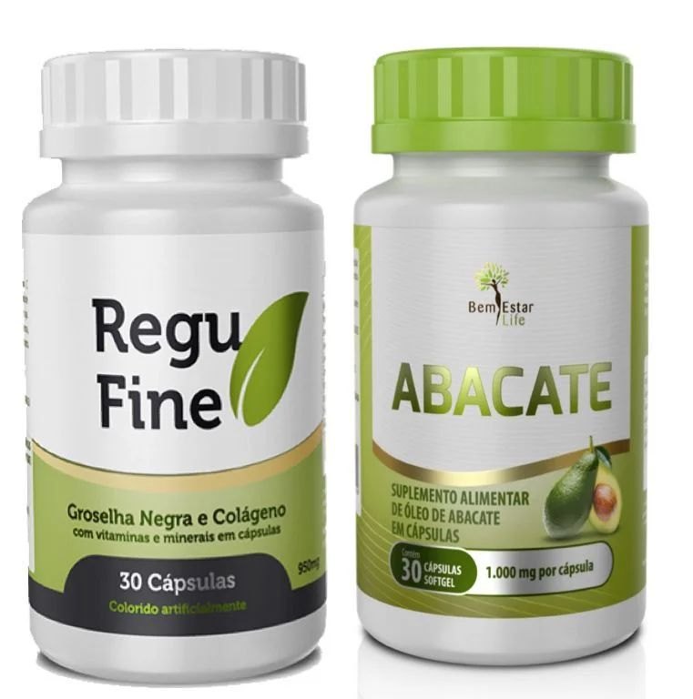 REGU FINE GROSELHA NEGRA+ OLEO DE ABACATE - COMBO EMAGRECEDOR BEM ESTAR LIFE- KIT 30 DIAS