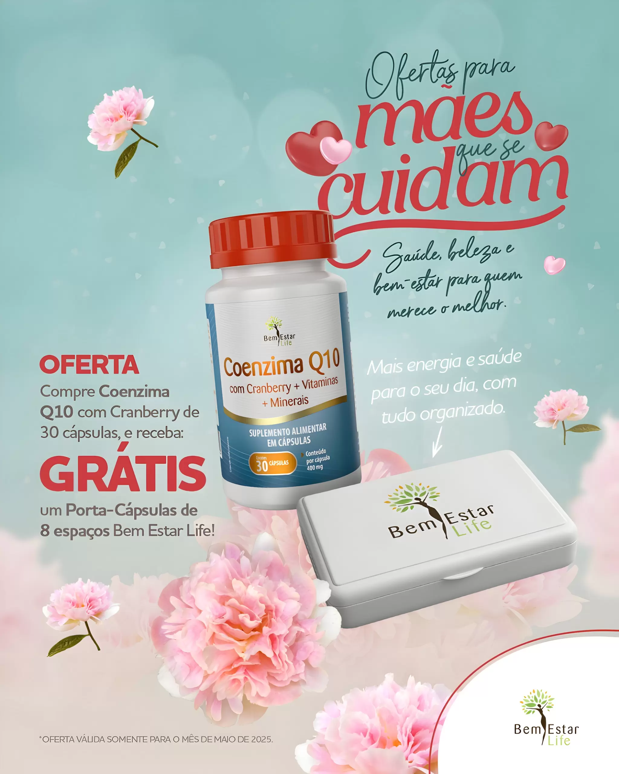 COENZIMA Q10 COM CRANBERRY - BRINDE PORTA CAPSULA