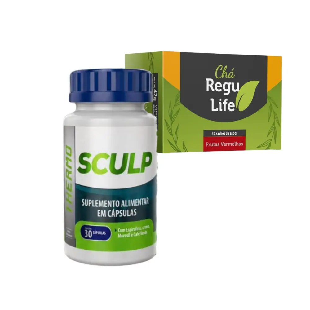  SCULP THERMO 30 -CAPS + CHÁ REGULIFE 30 SACHES- FRUTAS VERMELHAS 