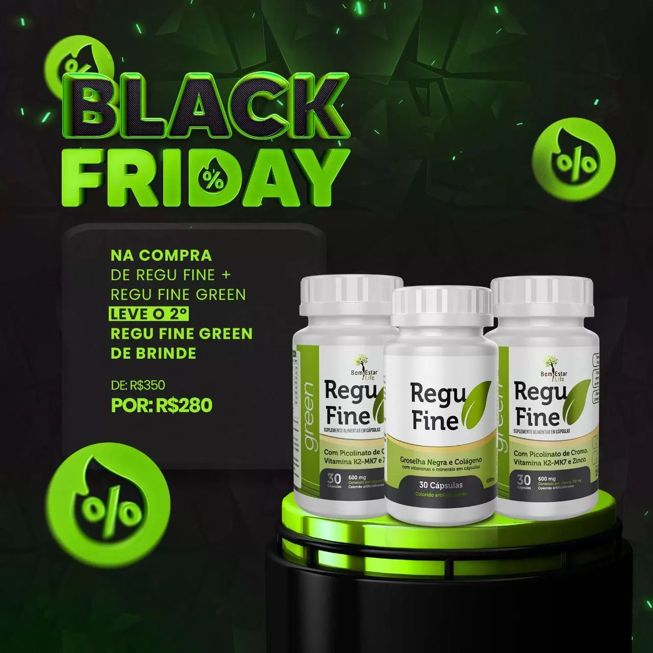 Regu Fine Tradicional + Regu Fine Green- Brinde o 2° frasco de Detox Regu Fine Green