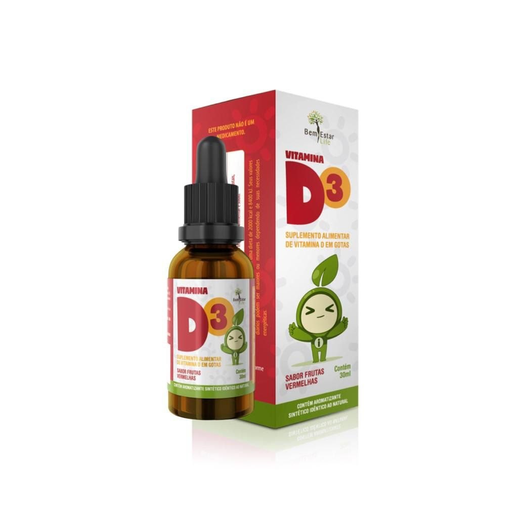 VITAMINA D3 KID - 200UI POR GOTA Linha Kid Bem Estar Life