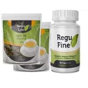 REGU FINE E 2 PACOTES DE CHÁ REGU LIFE - COMBO EMAGRECEDOR 5X MAIS FORTE BEM ESTAR LIFE